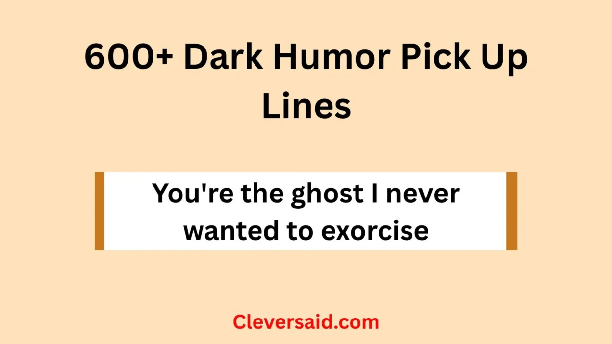 Dark Humor Pick Up Lines