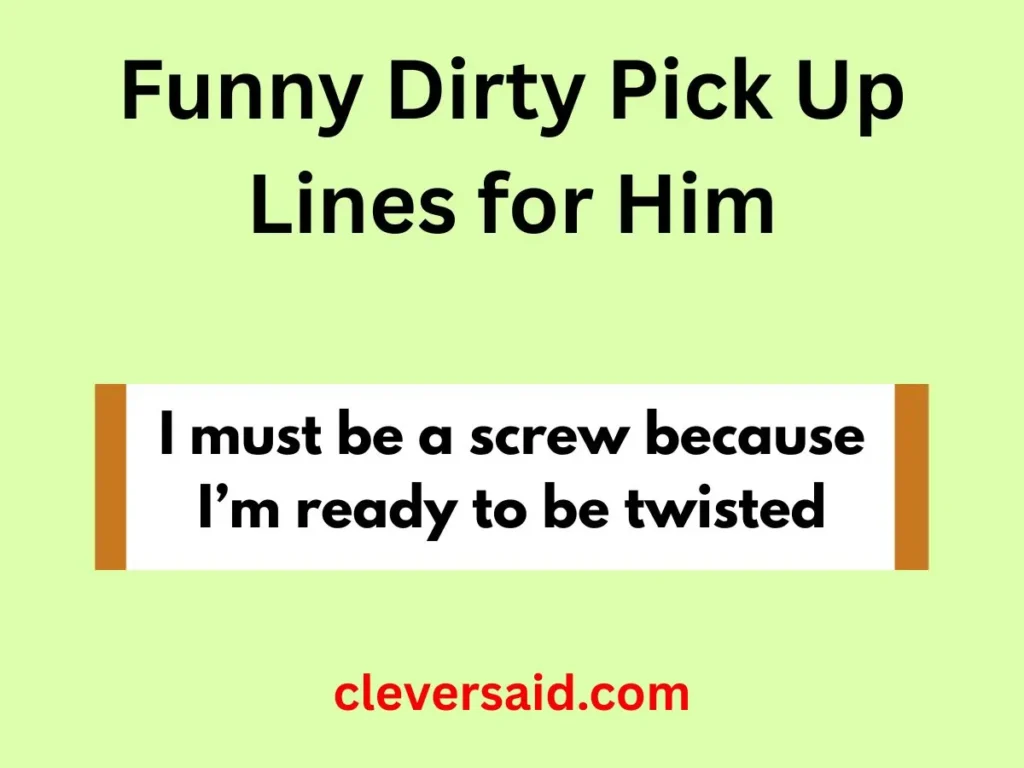 Funny Dirty Pick Up Lines for Him