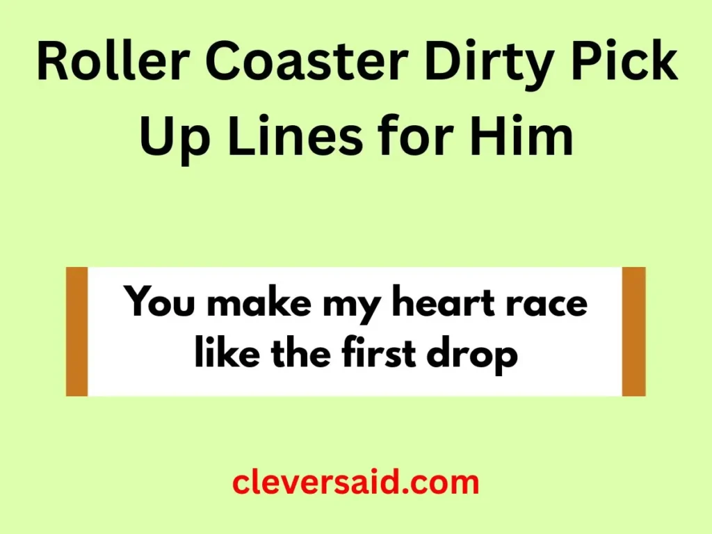 Roller Coaster Dirty Pick Up Lines for Him